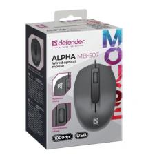 Мышь DEFENDER MB-507 Black (проводная) USB бесшумная