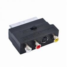 Переходник SCART-3RCA+S-VHS OT-AVW42 (с переключателем)