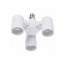 Переходник для ламп LED (Е14 на 3*E14) Ecola широкий Белый