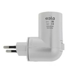 Переходник для ламп вилка-патрон Ecola с выкл. (E14 в 220В) Белый
